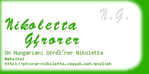 nikoletta gfrorer business card
